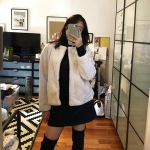 Zara beige fur coat